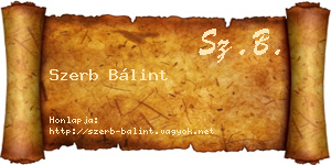 Szerb Bálint névjegykártya