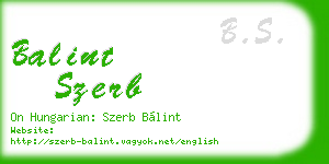 balint szerb business card